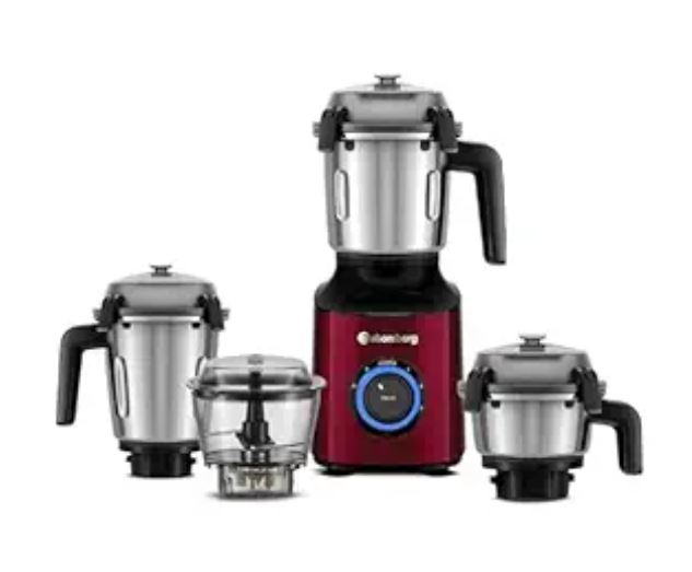 Atomberg Zenova Mixer Grinder with Unique Coarse Mode | Advanced Safety Features | 4 Jars including Chopper Jar with Hands Free Operation (Red Wine)